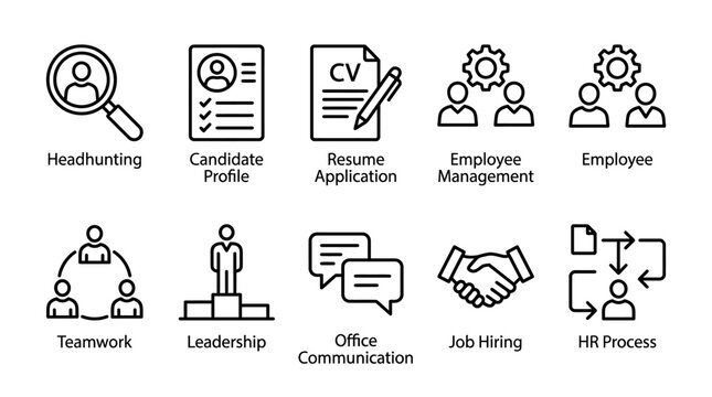 Business icons for human resources management.