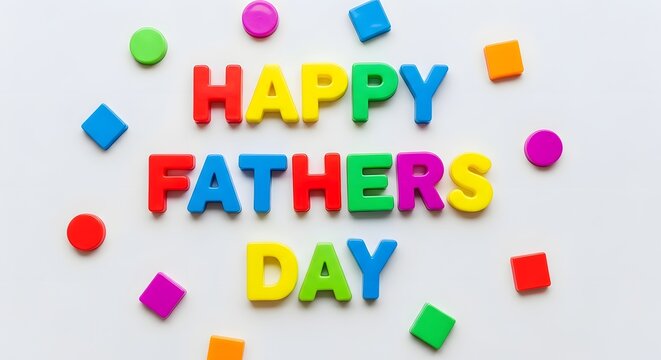 Happy father's day colorful magnetic letters greeting
