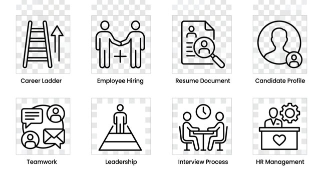 Human Resources Management Business Icons.