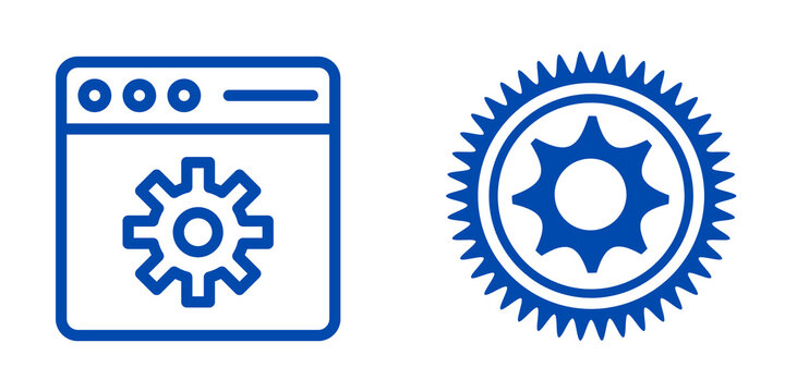 Settings and Gear Icons, isolated on transparent background