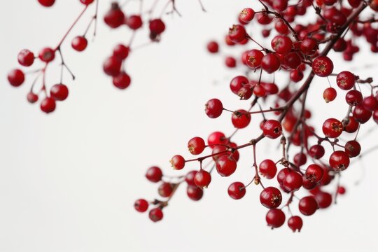 Rowan berry, close-up of berries, macro photography   