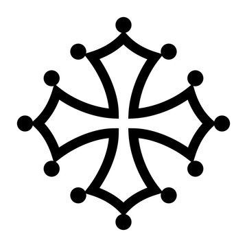 Occitan Cross Symbol.  Cross of Occitania. Cross of Languedoc. Cross of Toulouse. 