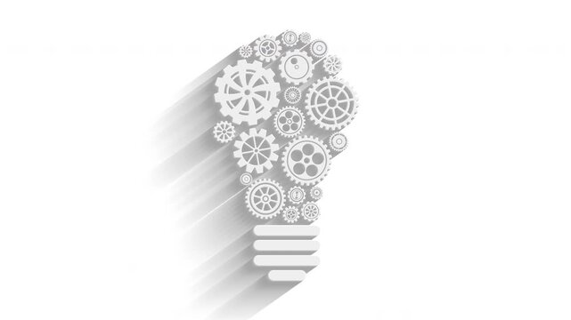 Gears forming a lightbulb concept for innovation and ideas on the alpha channel