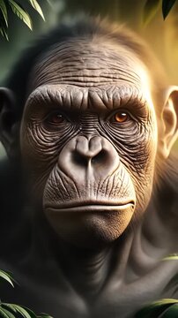 Evolution ape transformation: primate change, early human emergence, primitive ancestor shift, species transition, biological process, ancient lineage, natural development, gradual adaptation