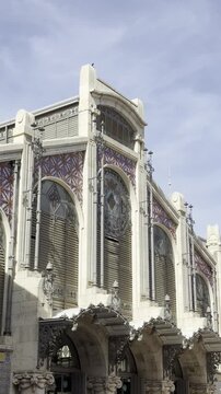 View of Central Market of Valencia Spain Mercat Central Building
