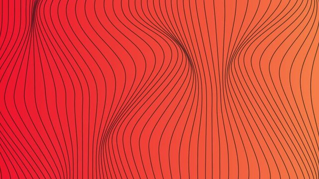 Abstract orange red gradient motion background with flowing wavy lines