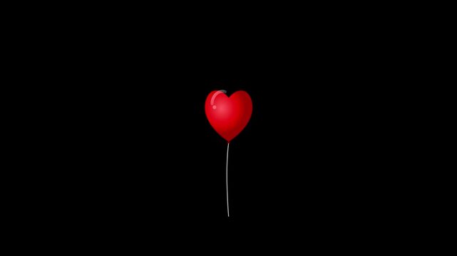 floating balloon heart green screen overlay video