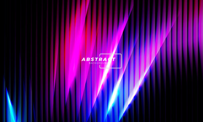 Fototapeta premium Abstract smooth gradient ribbed glass backgrounds, neon striped glass effect abstract glowing light background