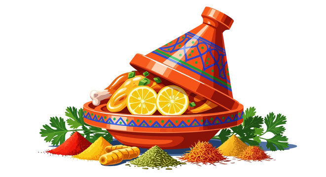 Traditional Moroccan Tagine with Lemon and Spices