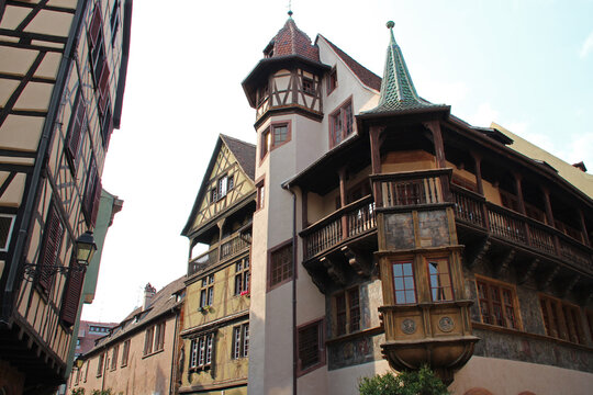 medieval and renaissance habitation building (pfister house) in colmar in alsace in france 