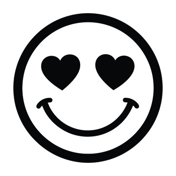 Heart eyes smiling face emoticon symbol