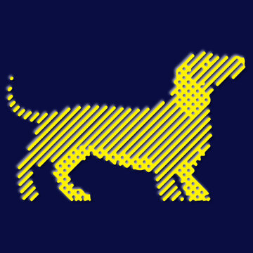 Abstract Yellow Diagonal Line Dog Logo Design