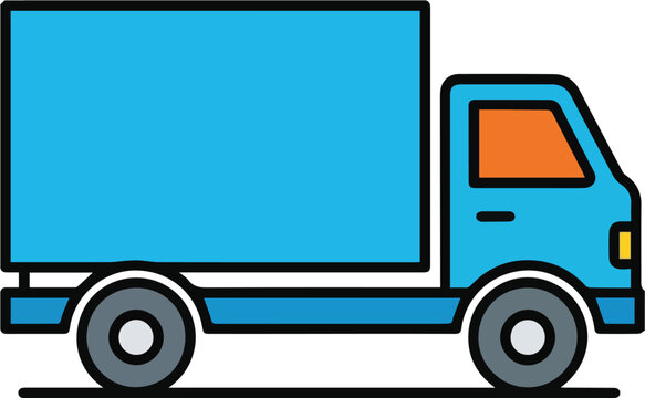 Blue delivery truck vector illustration