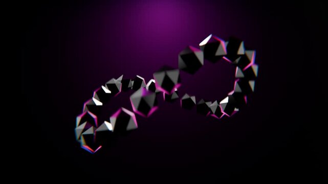 looping 3d geometric icospheres on solid colour background, abstract 3d looping background wallpaper