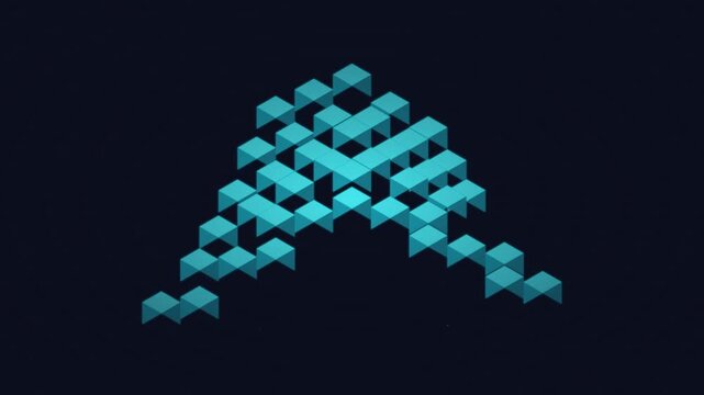 isometric cube transition effect digital block background