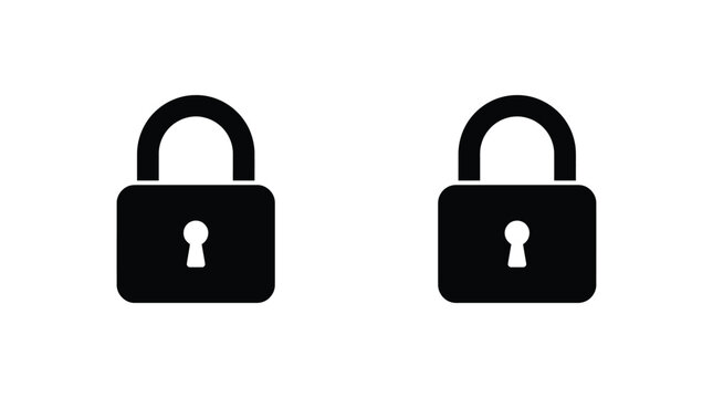 padlock icons on white background lock security