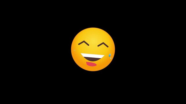 Laughing emoji with tears of joy animated overlay