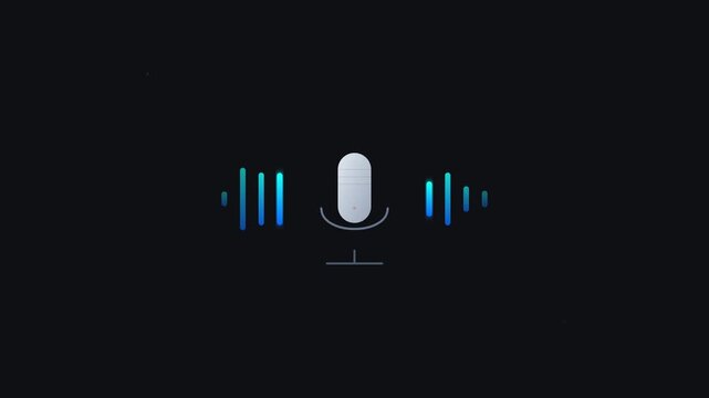 microphone voice recording audio podcast studio wave animation