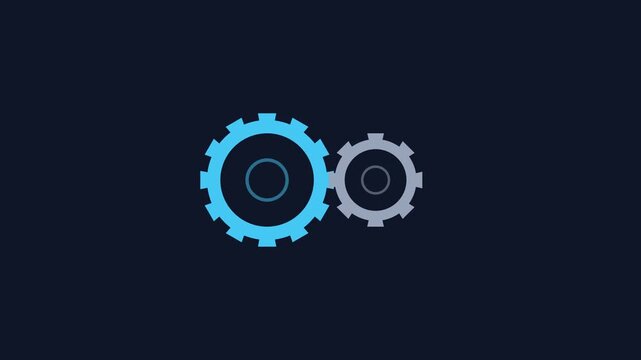 minimal settings gear cog spinning system process graphic