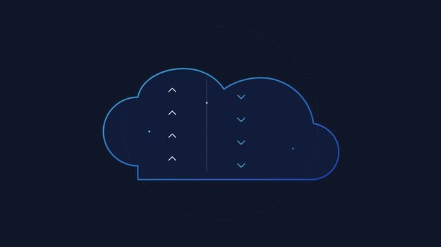 minimal technology cloud computing data server icon