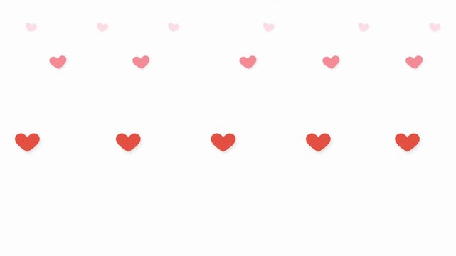modern business hearts falling with soft shadow overlay