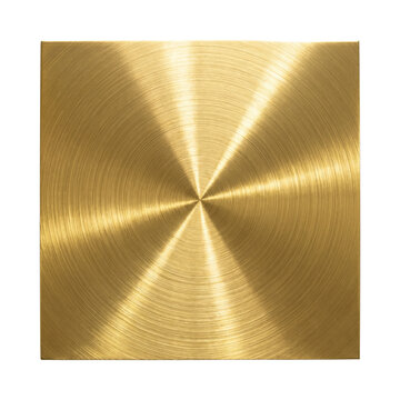 Brushed gold metal plate texture with circular pattern