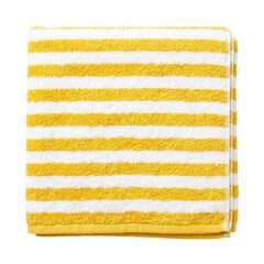 Obraz premium Folded yellow and white striped beach towel