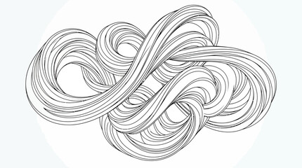 Fototapeta premium Abstract Black and White Swirls Infinite Loop Pattern Background