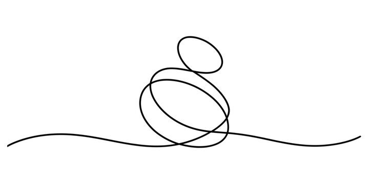 Abstract single continuous line drawing of a simple swirl