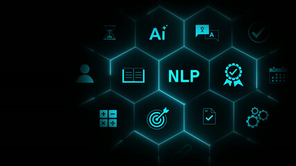 NLP Natural language processing AI Artificial intelligence. optical lager light background © Masha Stock