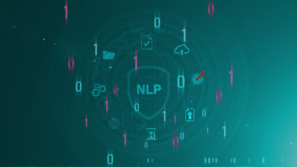 NLP Natural language processing AI Artificial intelligence. optical lager light background © Masha Stock