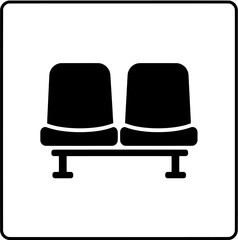 Fototapeta premium Waiting Area Seating Icon Minimal Facility Symbol Vector