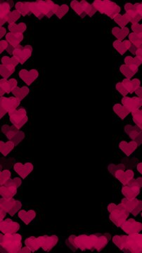 Dark Maroon Heart Border Motion Elements