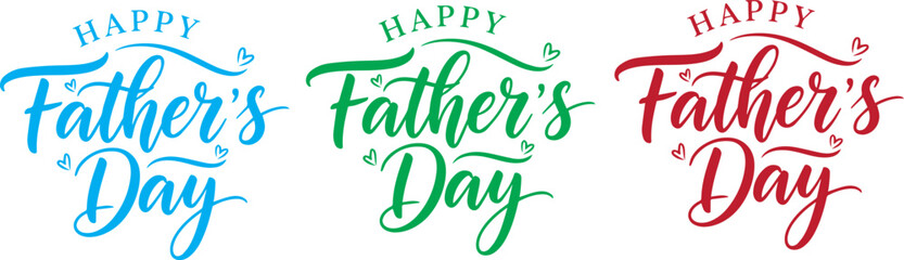 Fototapeta premium Happy Father's Day Script Lettering Collection