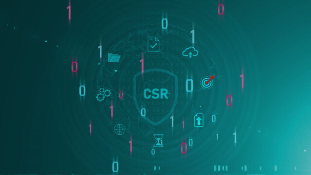 CSR &ndash; Corporate Social Responsibility concept and optical lager light background