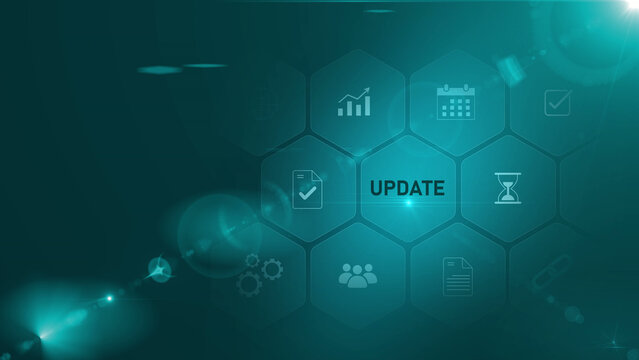 Update software computer program upgrade. optical lager light background