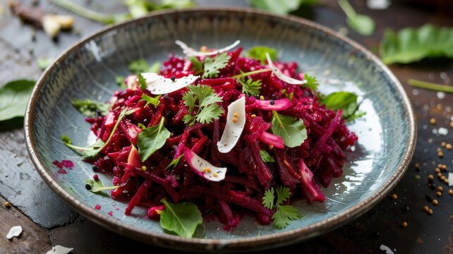 Beetroot Thoran salad is a traditional dish of South Indian cuisine. This is a light, crunchy and very healthy dry side dish.