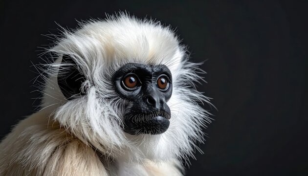 Close-up Portrait of a White-Faced Monkey with Expressive Eyes.
