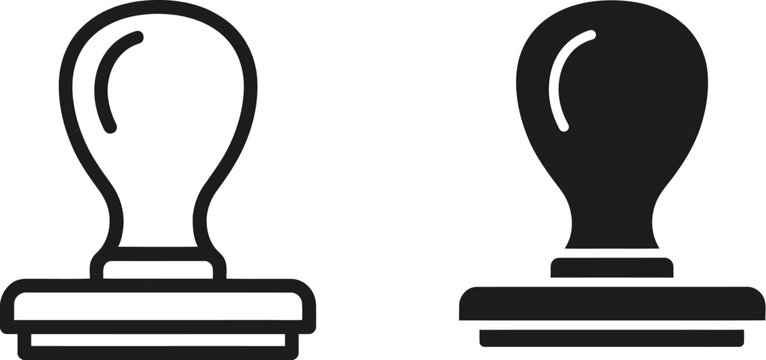 Rubber stamp icon vector illustration featuring professional stamp symbol design for office documentation and branding projects.