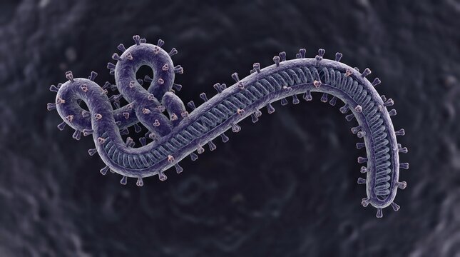 3d rendering of ebola virus particle