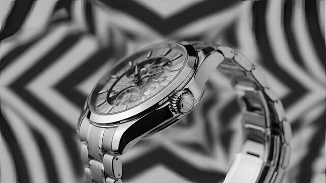 Elegant Skeleton Mechanical Watch with Intricate Gears and Metal Band.