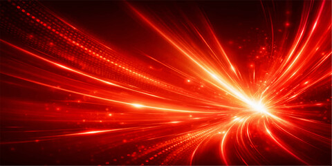 Abstract Red Star Background with Bright Light Rays and Space Glow Design © AeroVista