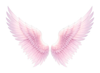 Obraz premium PNG Delicate pink angel wings illustration.