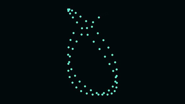 Abstract glowing lissajous orbit pattern formed by small dots on a dark background, representing mathematical curves