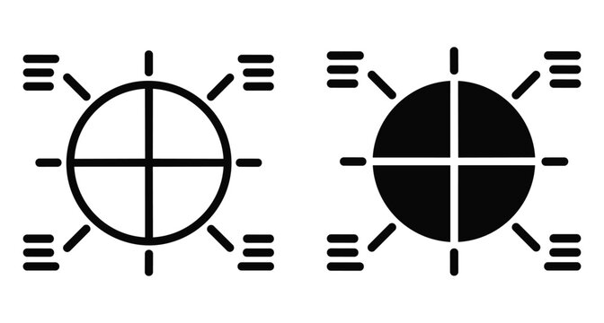Target crosshair alignment icons set with data bars for technical interface design navigation focus point precision measurement and tracking symbols
