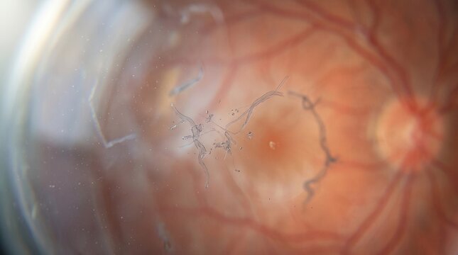 Retinal fundus image of human eye with ophthalmology optometry diagnosis