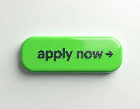 Green button with black text Apply Now and arrow symbol. This interactive element is on a clean white background. It serves as a clear call to action for online forms or website navigation.