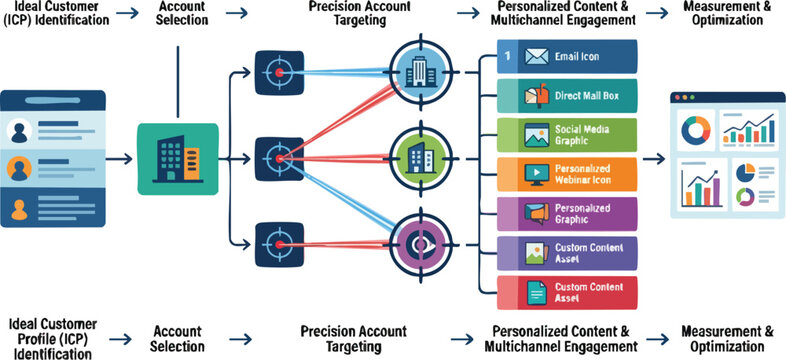 Account Based Marketing Process Infographic for B2B Sales Flow