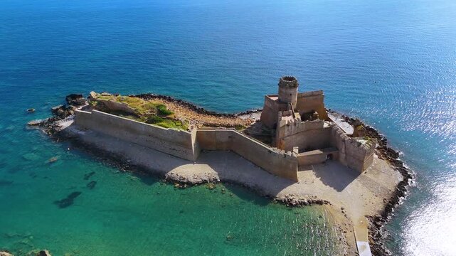 The castle in the Isola di Capo Rizzuto, Calabria, Italy