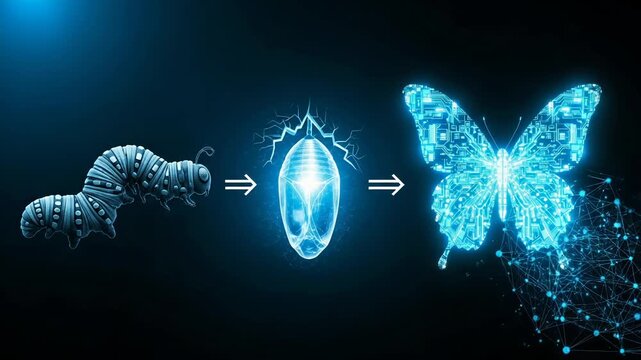 Digital transformation metamorphosis concept